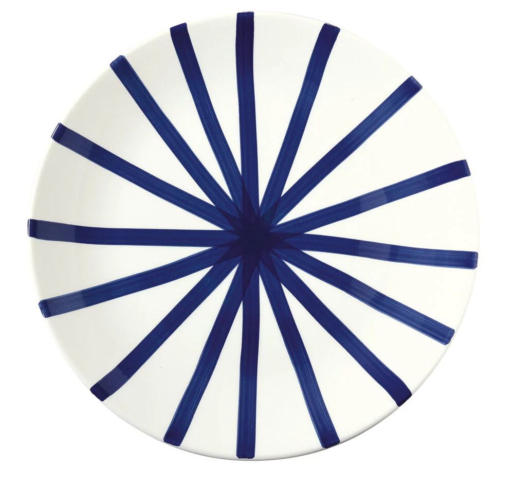Easy Life  Håndmalet keramik middagstallerken, Blue Riota - Ø27 cm