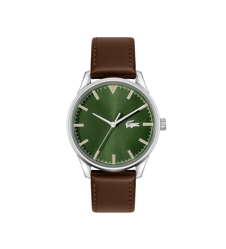 Relógio analógico Lacoste com pulseira de couro verde Viena