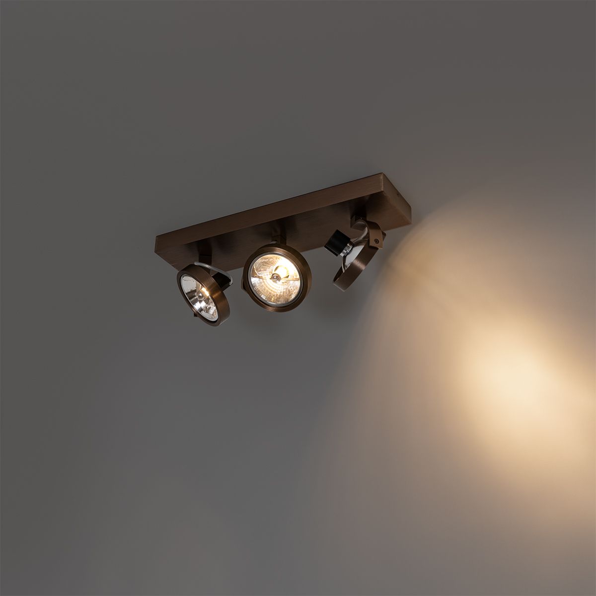 Design spot donkerbrons 3-lichts draai- en kantelbaar - Go