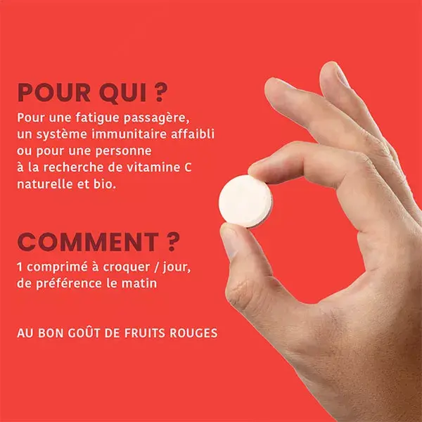 Santarome Bio - Acérola Bio 1000 - Vitamine C naturelle - 20 comprimés à croquer