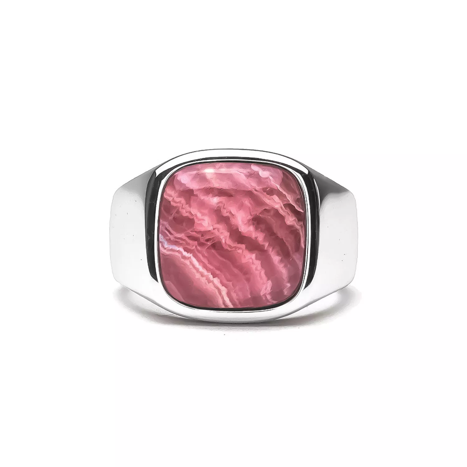 IX Studios Cushion Signet Rhodocrosite Ring 22 kt. Sølv DMN0282RHRHOCR