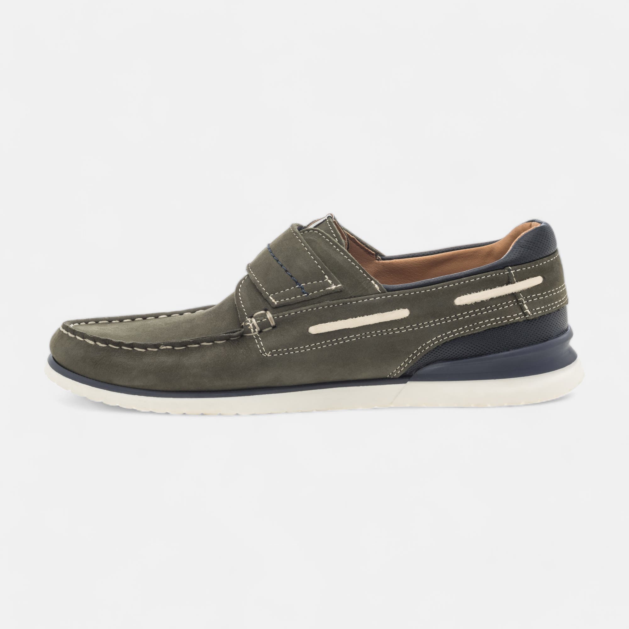 Mocassins Homme en cuir kaki