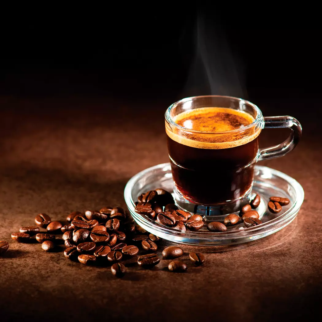 Glasbild 30 x 30 cm Espresso V