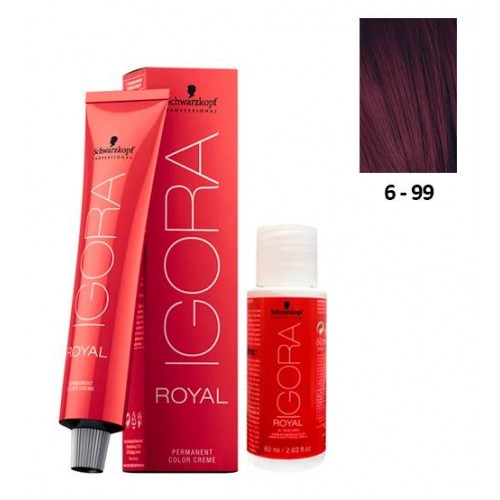 Schwarzkopf Igora Royal 6-99 Louro Escuro Violeta Extra 60ml   Oxidante 20V
