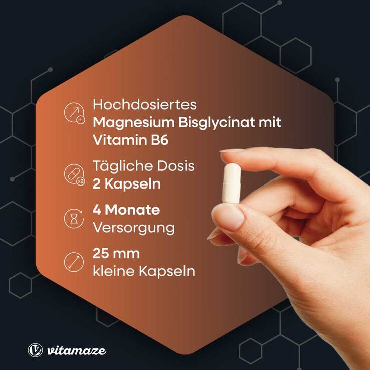 Magnesium Bisglycinat + Vitamin B6 Kapseln, 240 St