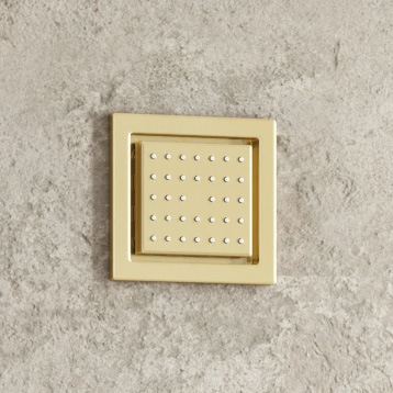 Saniclear Brass inbouw massage jet vierkant geborsteld messing - mat goud