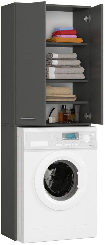Wasmachine opbouw antraciet wasmachine/ wasdroger kast