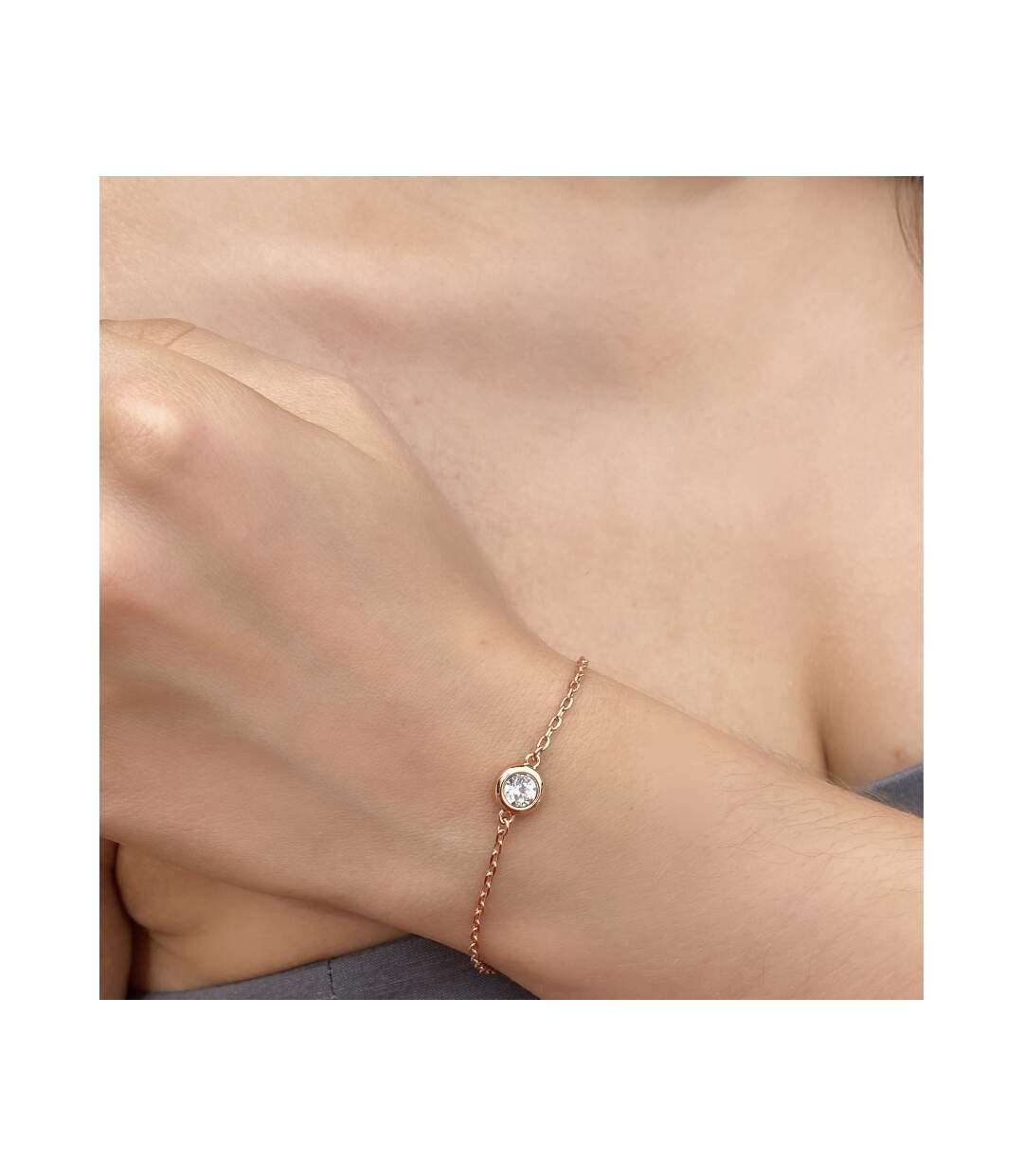 Parure Birth Moon - Or Rosé et Cristal