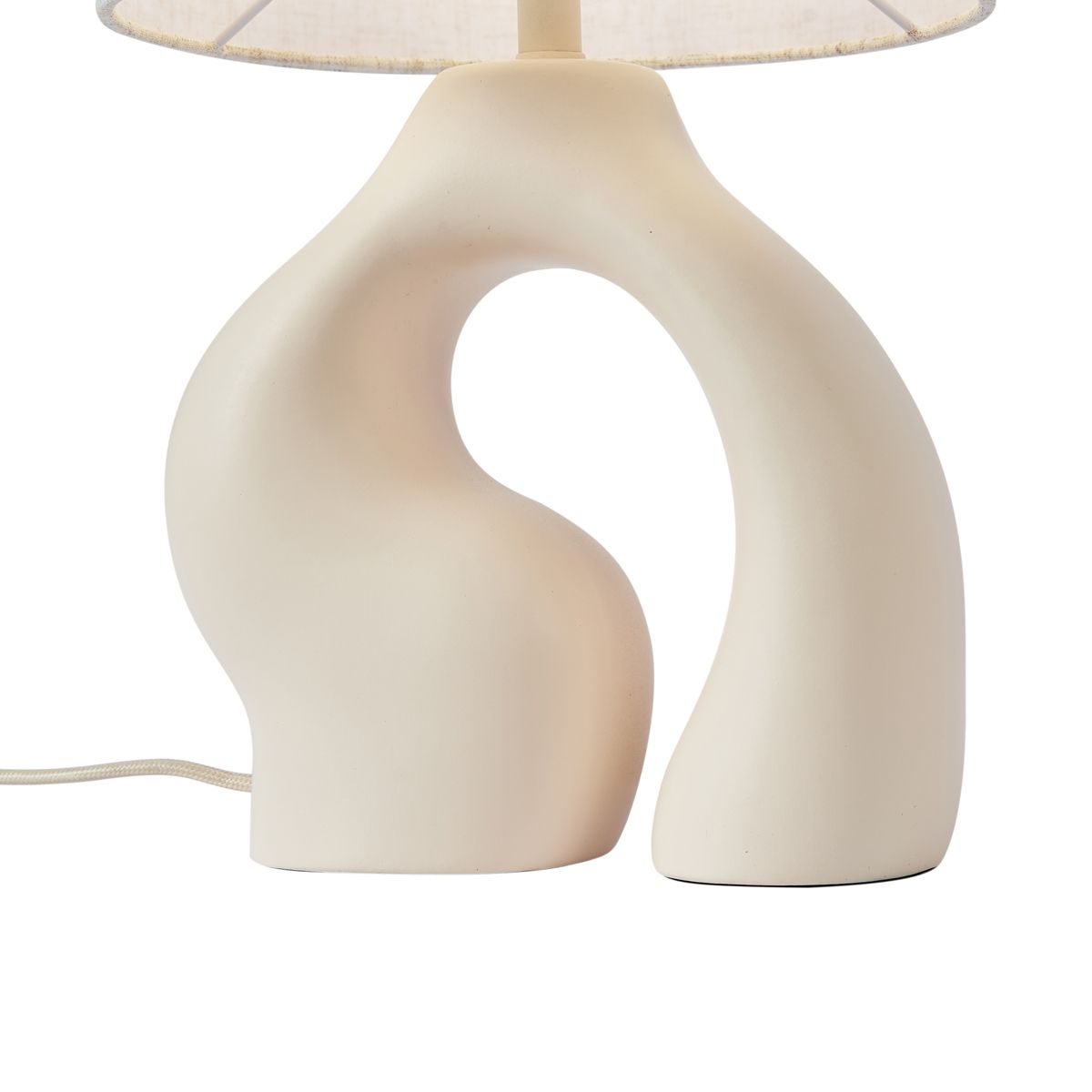 Japandi tafellamp beige met linnen kap - Dahlia