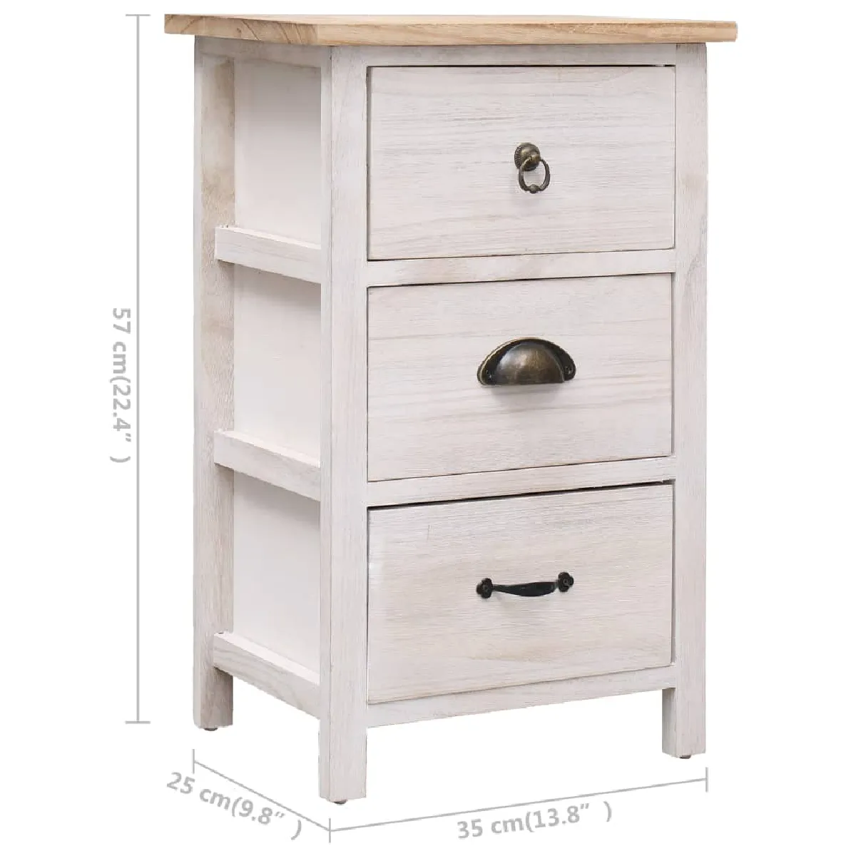 VIDAXL Armoire Latérale Paulownia