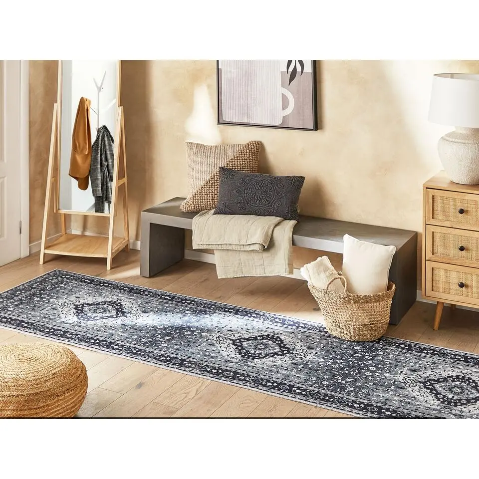 VADKADAM - Laagpolig vloerkleed - Grijs - 80 x 300 cm - Polyester