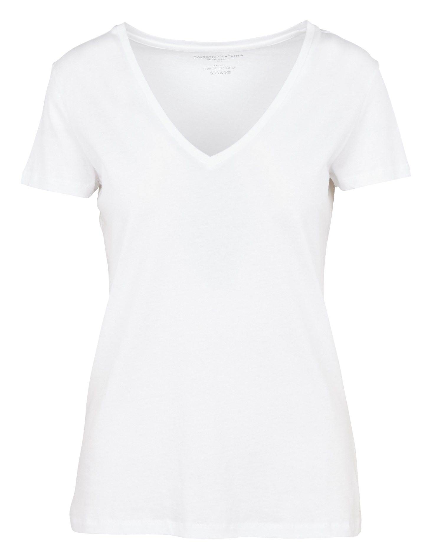 Tee-shirt col V en coton | Blanc
