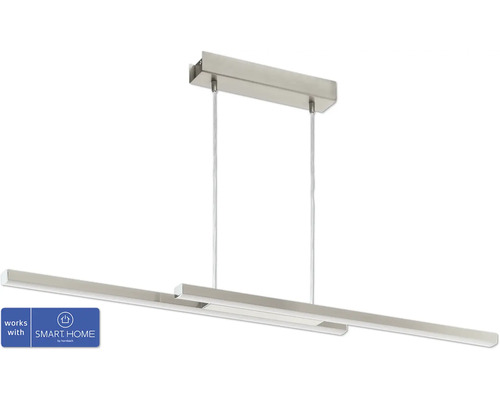 LED Smart Light Hanglamp 17W 4600 lm CCT instelbare witte tinten + RGB kleurverandering HxB 120x105 cm nikkel/mat - Compatibel met SMART HOME van hornbach