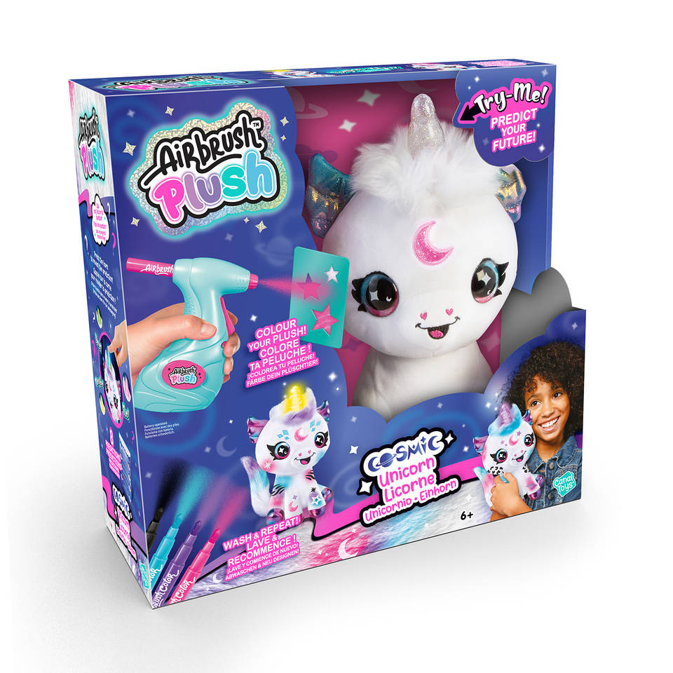 Airbrush Plush pluchen magische eenhoorn