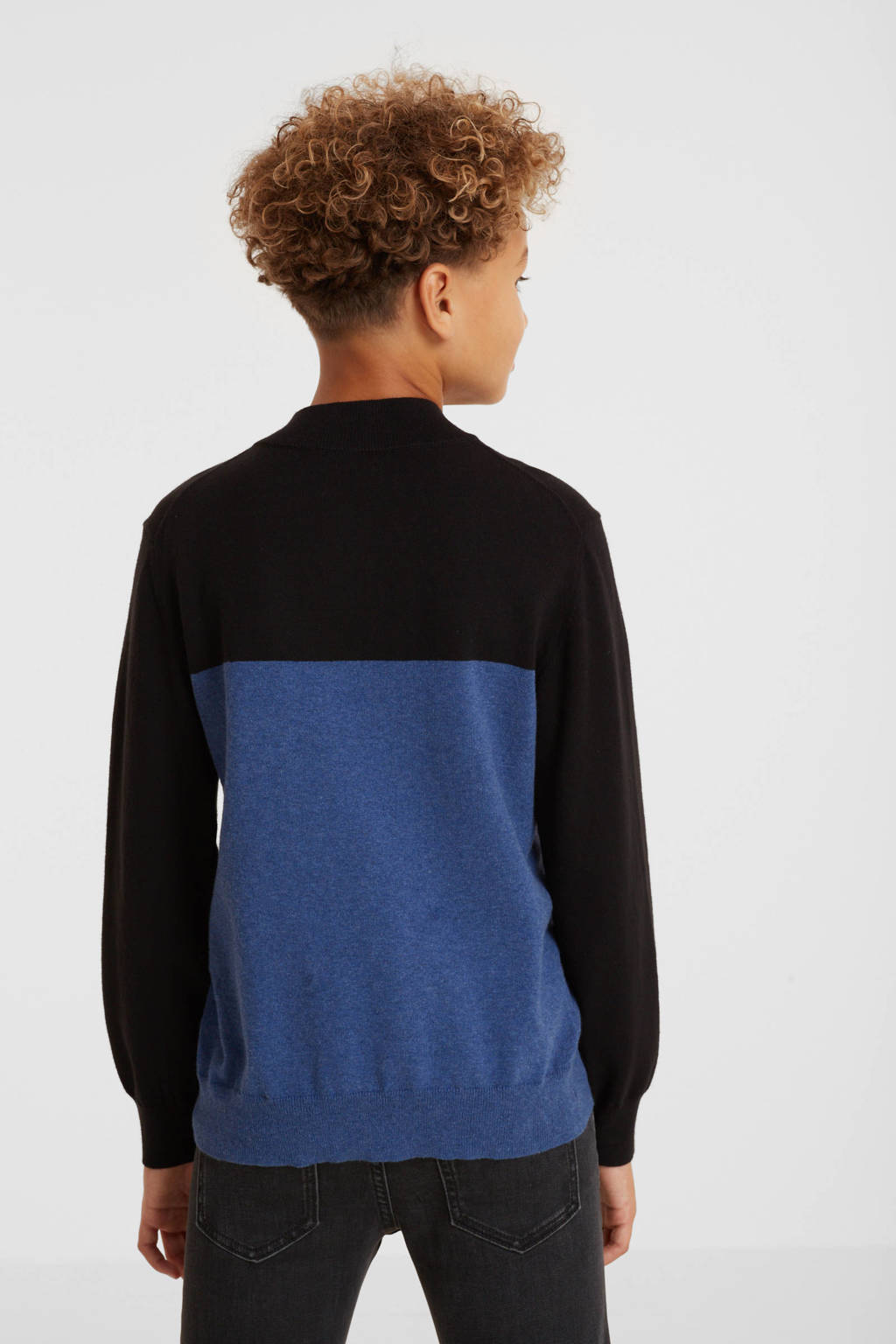 anytime schipperstrui blauw/zwart