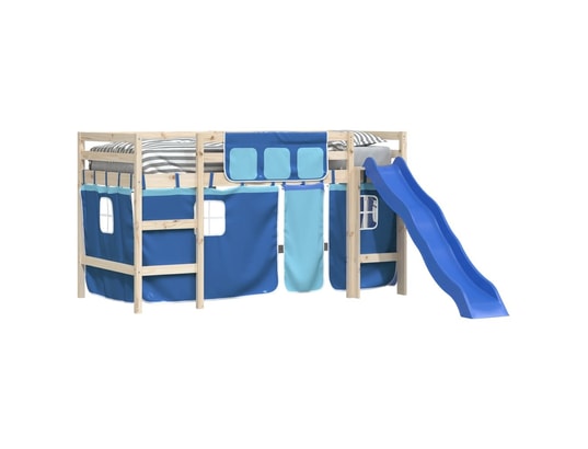 VIDAXL - Rideaux pour lit mezzanine bleu polyester