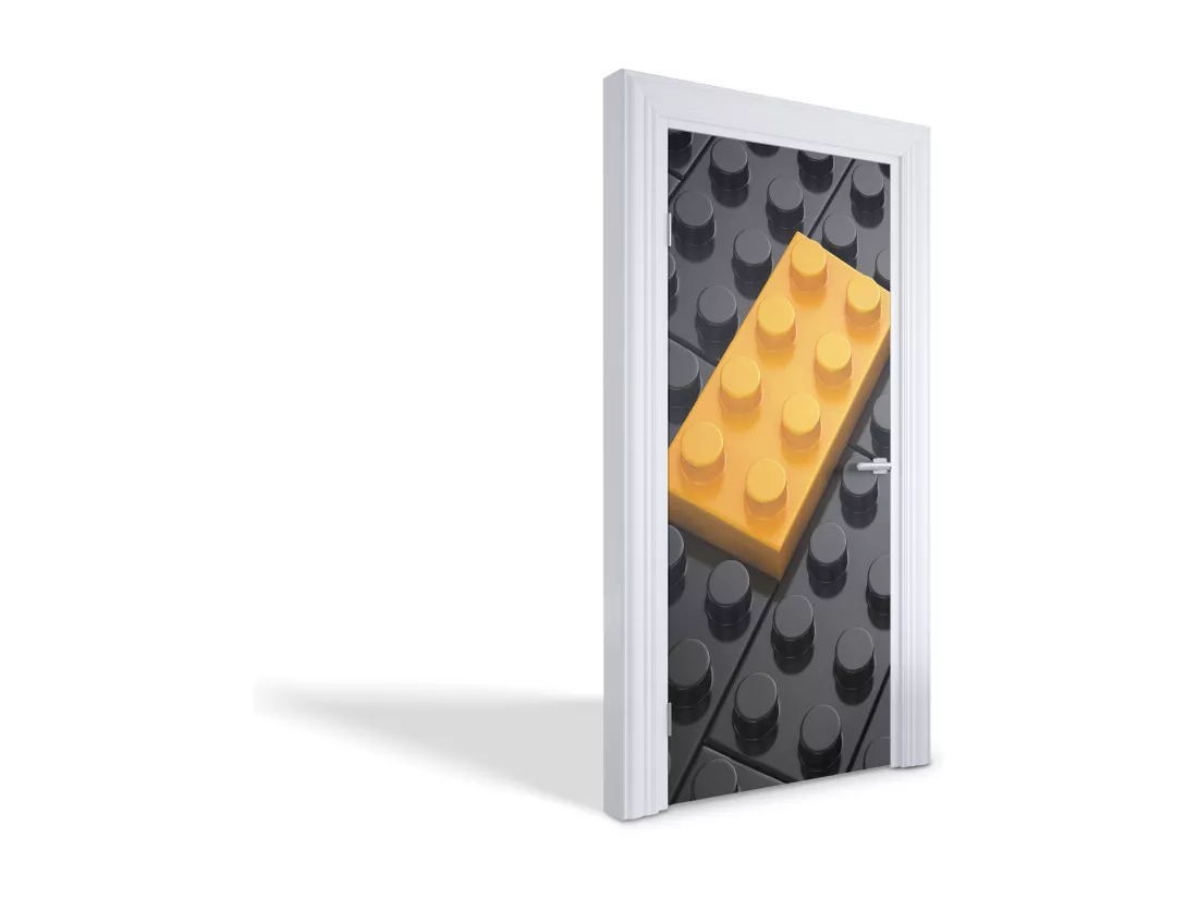 Stickers décoratifs pour portes intérieures - Bloc jaune 95x205 cm