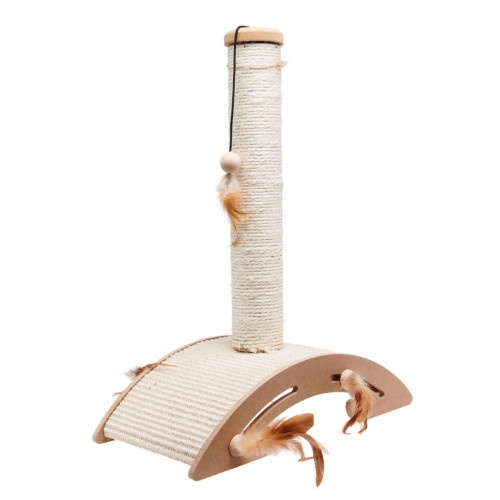 Poste arranhador para gatos em formato de flamingo
