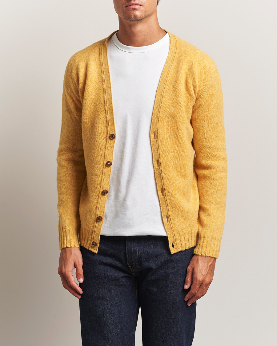 Harley Of Scotland Brushed Supersoft Lambswool Cardigan Nectar