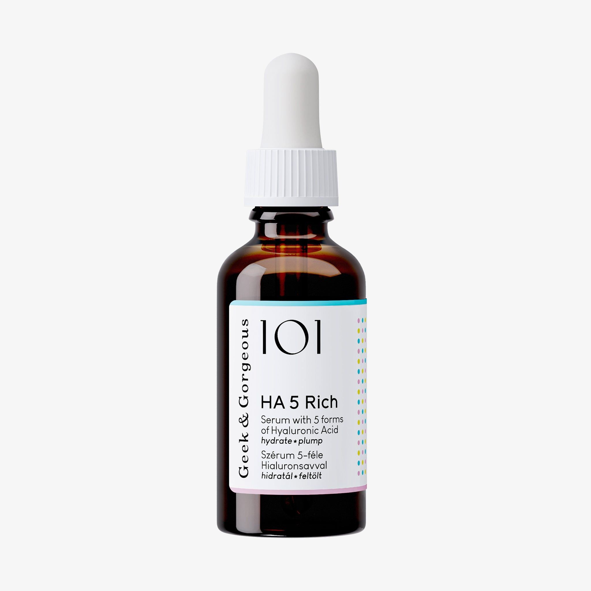 Geek & Gorgeous HA 5 Rich Serum mit 5 Hyaluronsäurearten, feuchtigkeitsspendend und straffend, 30 ml