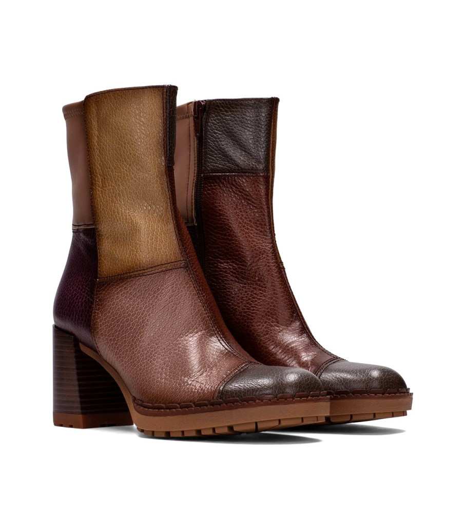 Botas de cano curto Hispanitas Michelle em couro marrom - Salto de 7 cm -