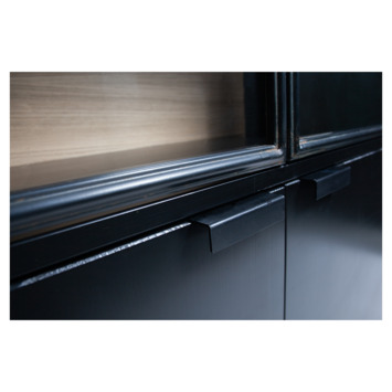 WOOOD Vitrinekast Sivan zwart grenenhout 200 x 100 x 40 cm