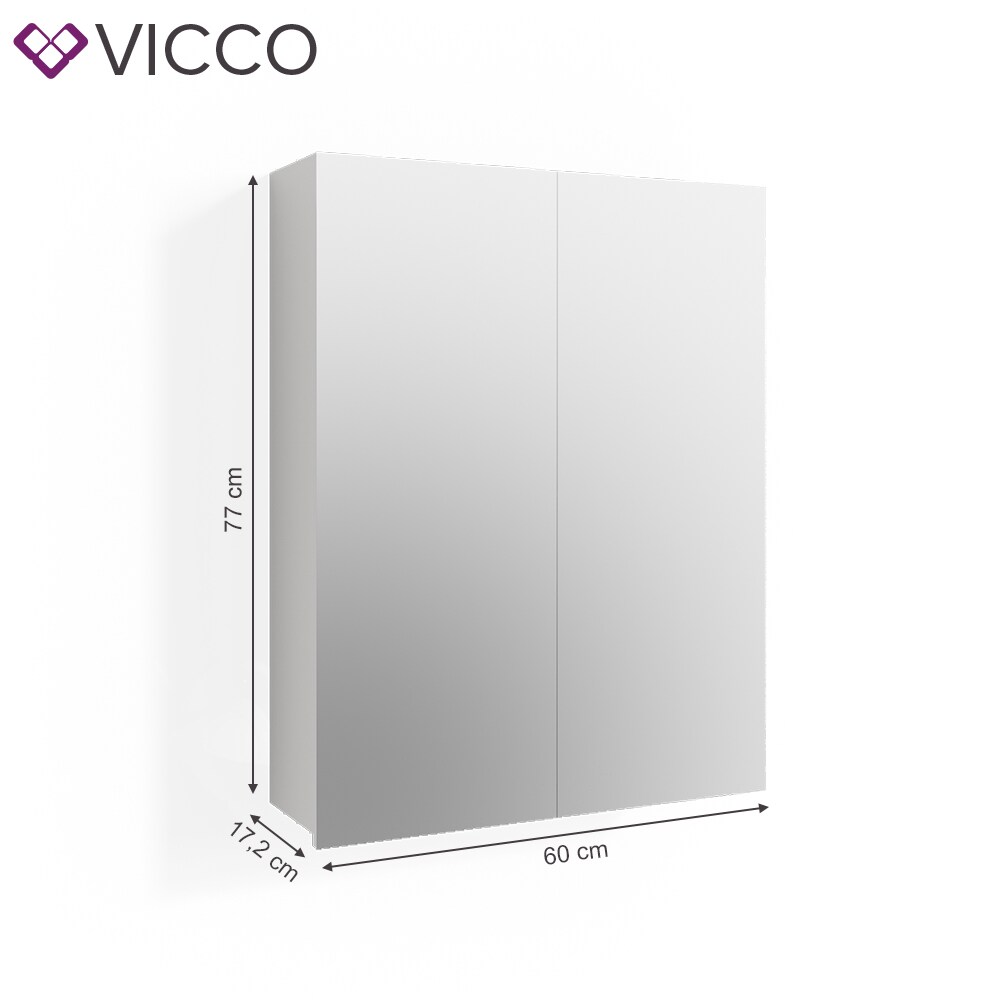 VICCO Spiegelschrank FREDDY Weiß Spiegel Badspiegel Wandspiegel Badezimmer