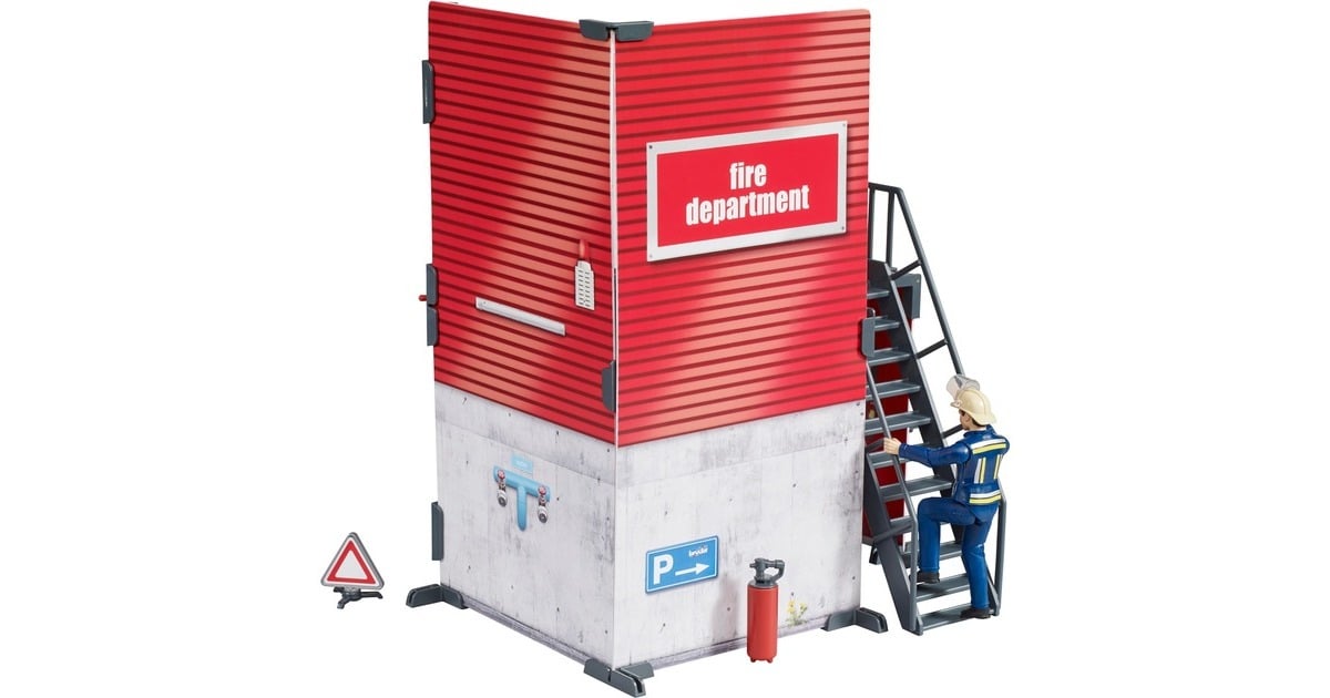 bruderBworld Brandweerkazerne met brandweerman 62702 Decors  (62702)
