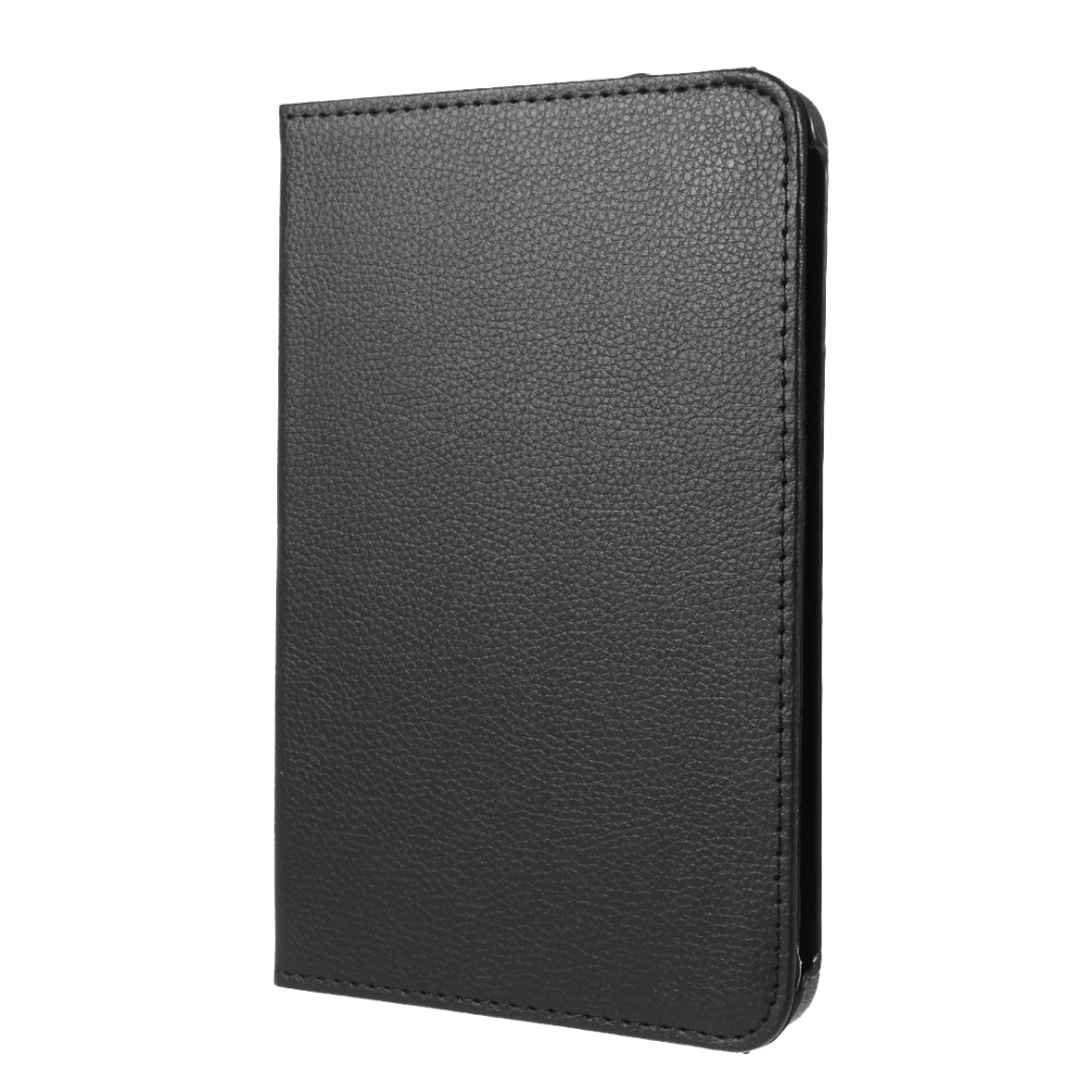 iPad Mini 7 (2024) / Mini 6 (2021) Leder Flipcase Tasche   360 Grad Drehfunktion Litchi Look - Schwarz