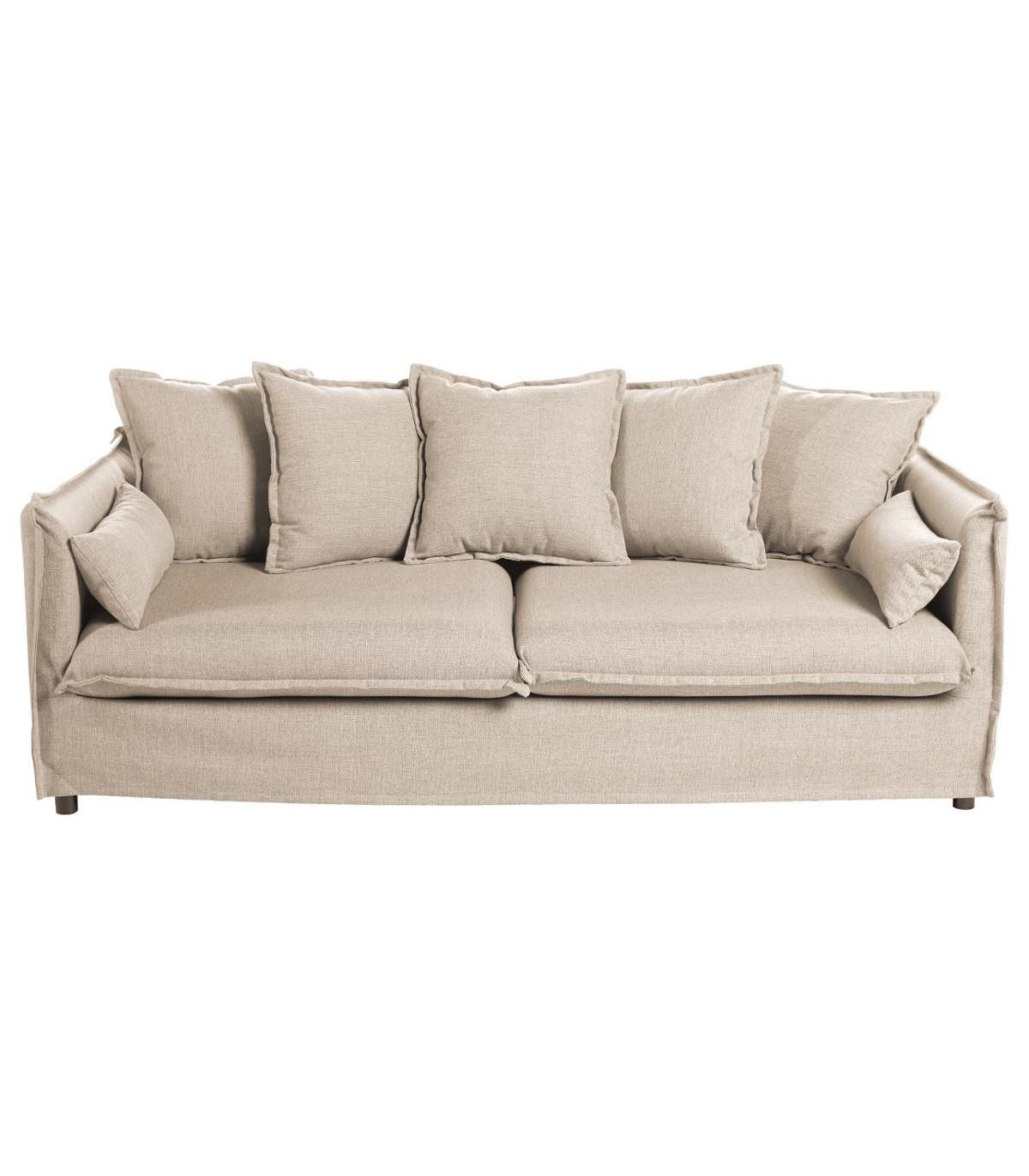CANAPE ODILON LIN 3 PLACES BEIGE