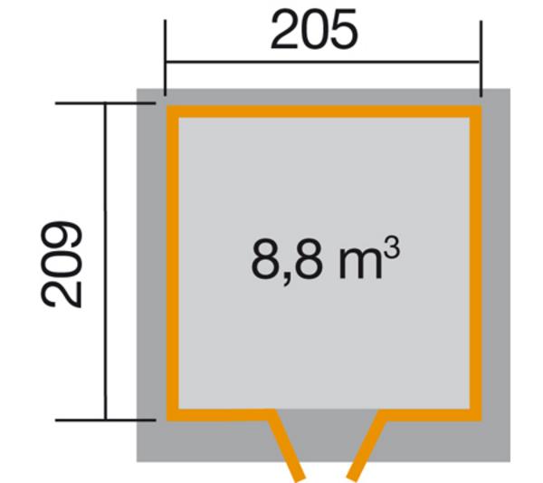 Weka Gartenhaus 227 Gr. 1, ca. B229/H217/T253