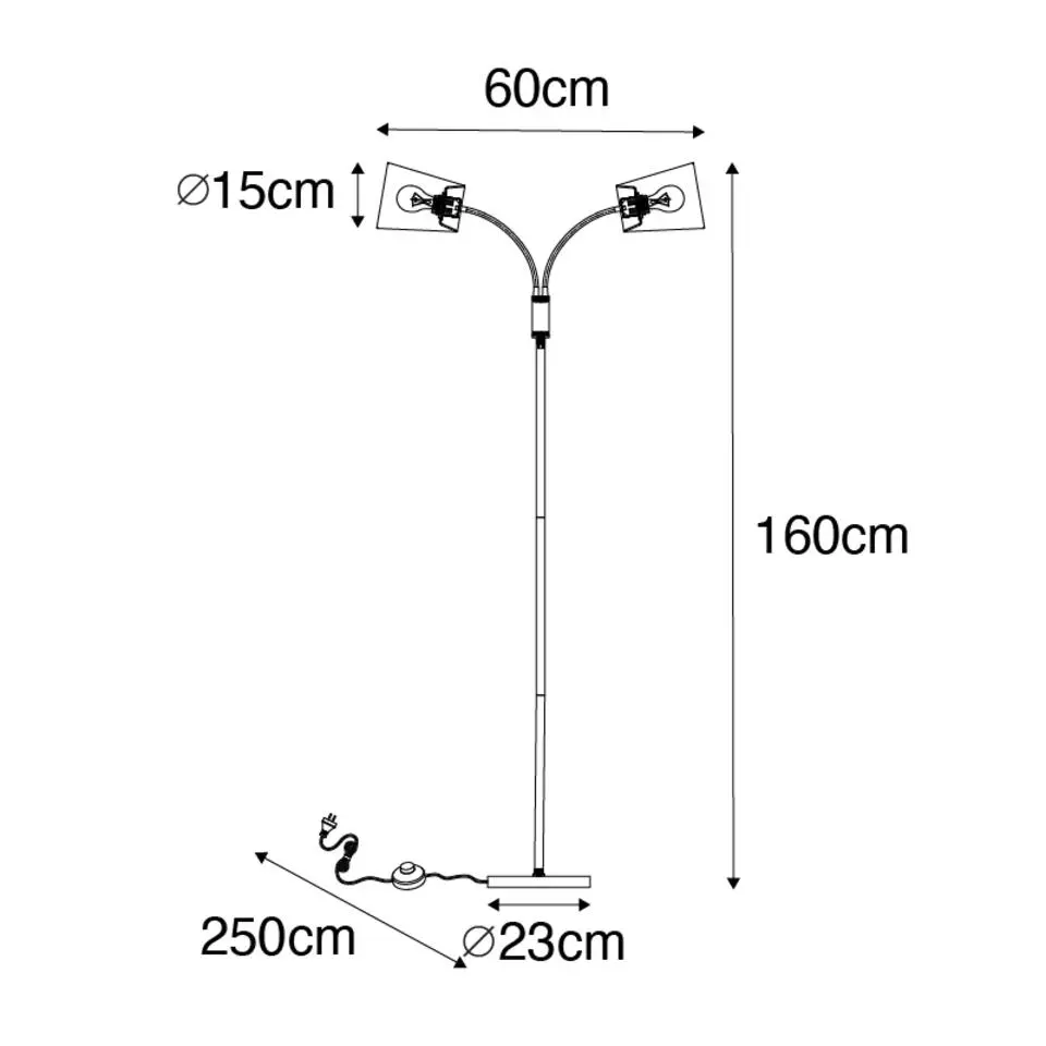 Qazqa vloerlampen carmen zwart e14