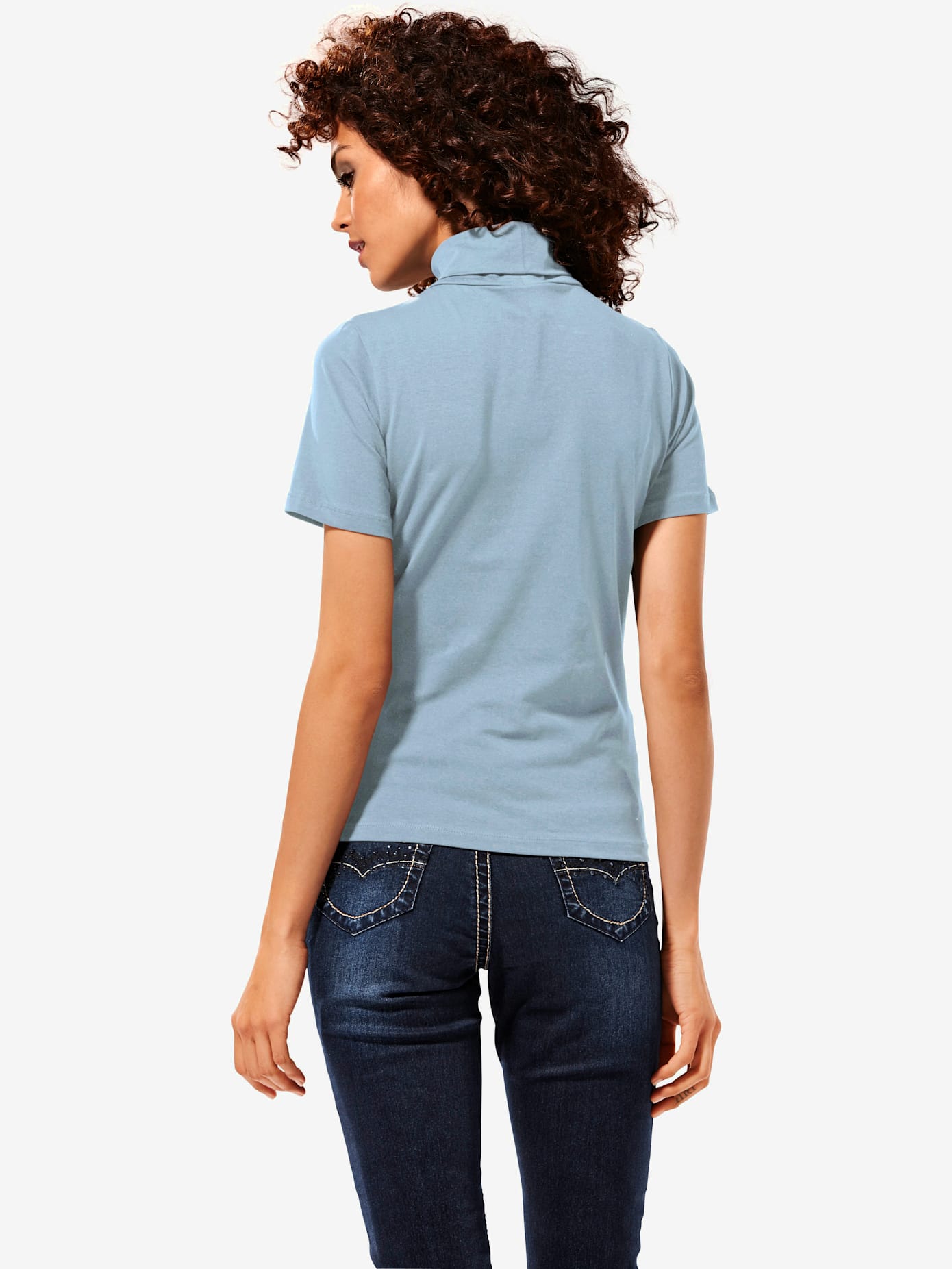 T-shirt col roulé basique facile à associer avec joli col roulé