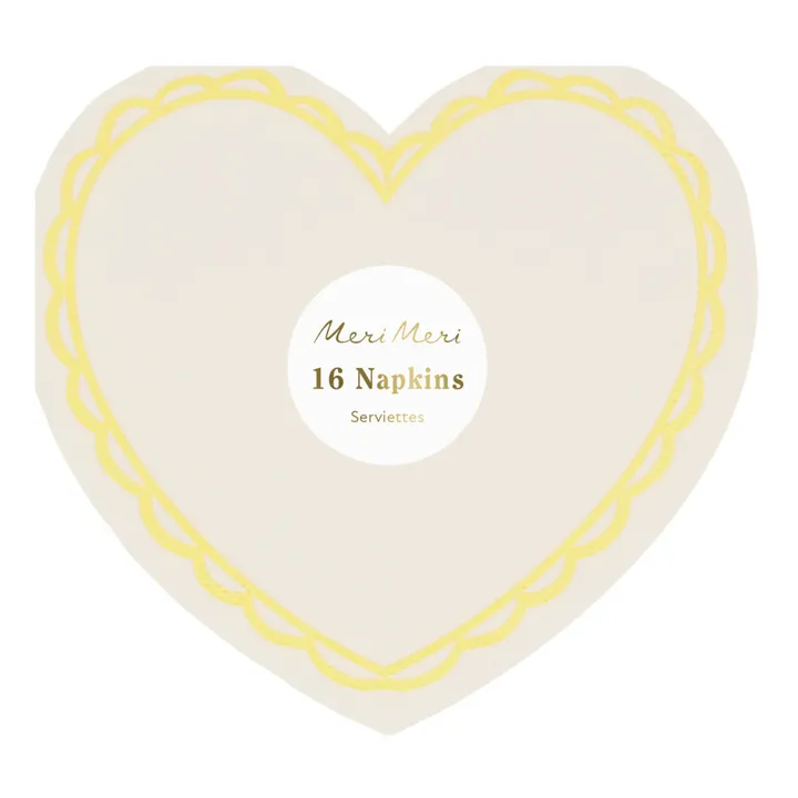 Meri Meri Petites serviettes coeur pastel - Set de 16 | Pastel