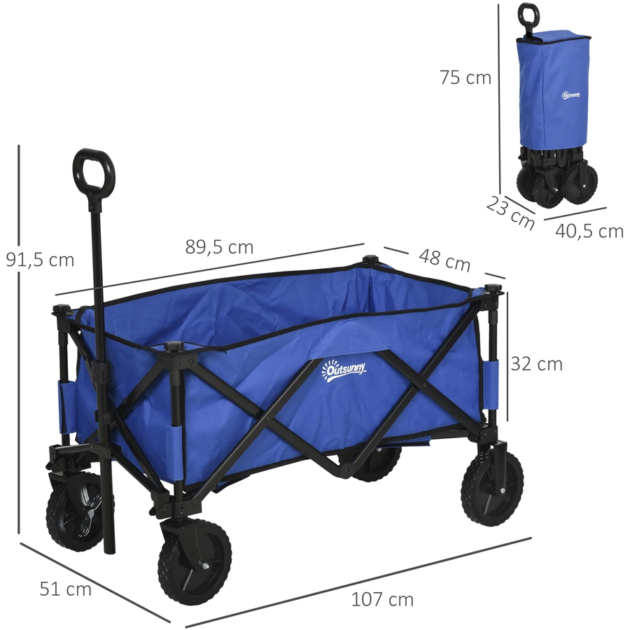 Outsunny Bollerwagen faltbar dunkelblau