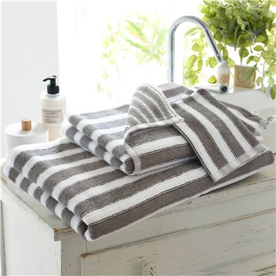 Linge de toilette double rayure - BECQUET CRÉATION - 500 g/m²