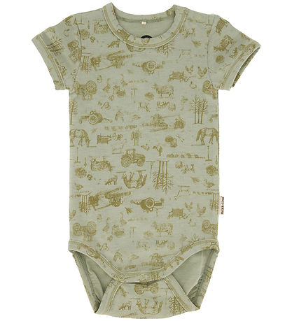 Mikk-Line Body k/æ - Uld/Bambus - Desert Sage m. Print