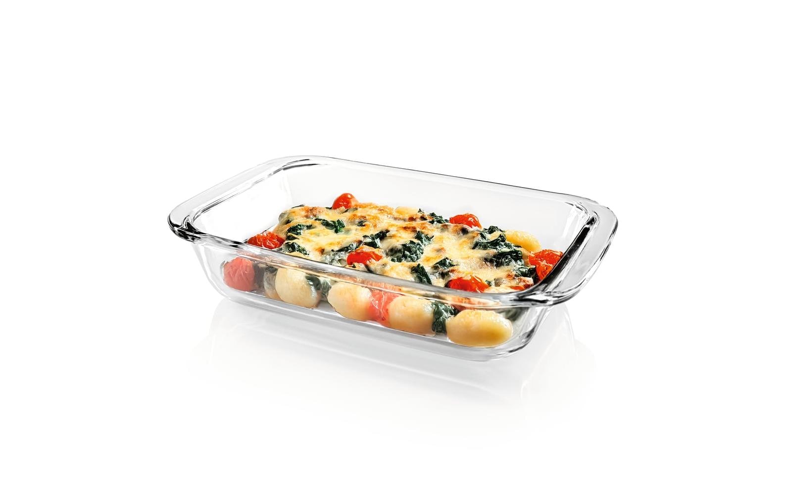 Auflaufform für Heissluft-Fritteusen Eckig, TransparentGlas-Auflaufform