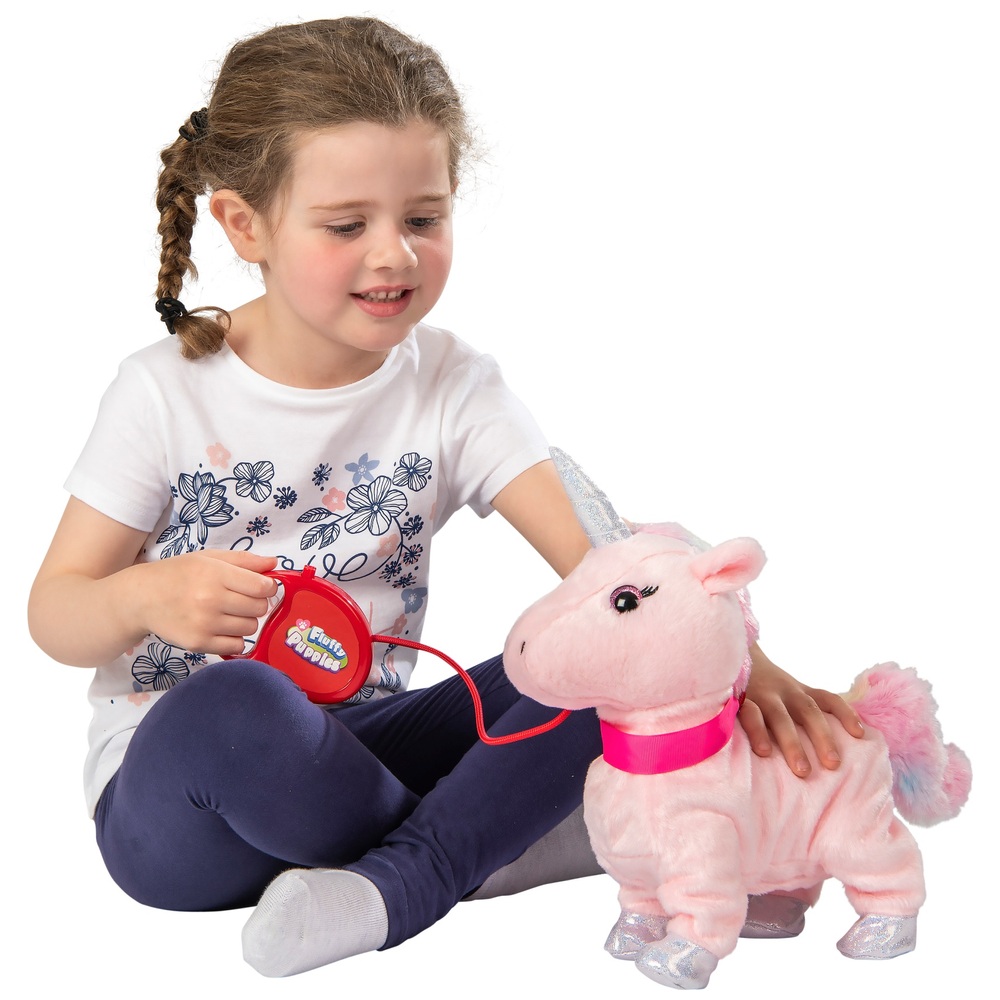 Flauschiges, laufendes Einhorn-Plüschtier