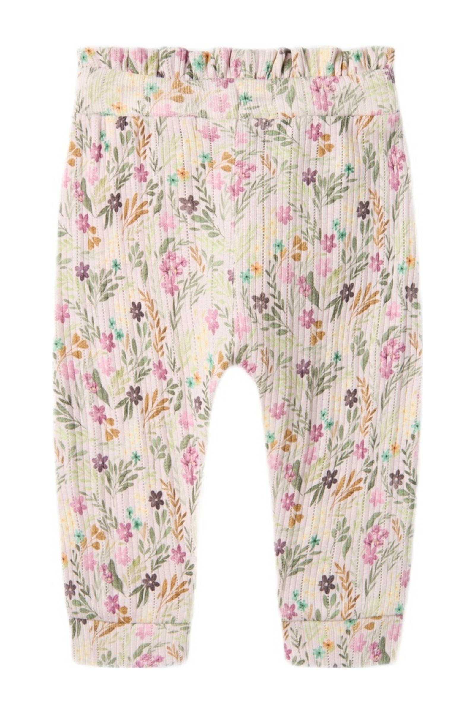 NAME IT baby gebloemde broek NBFKEJSA roze/paars