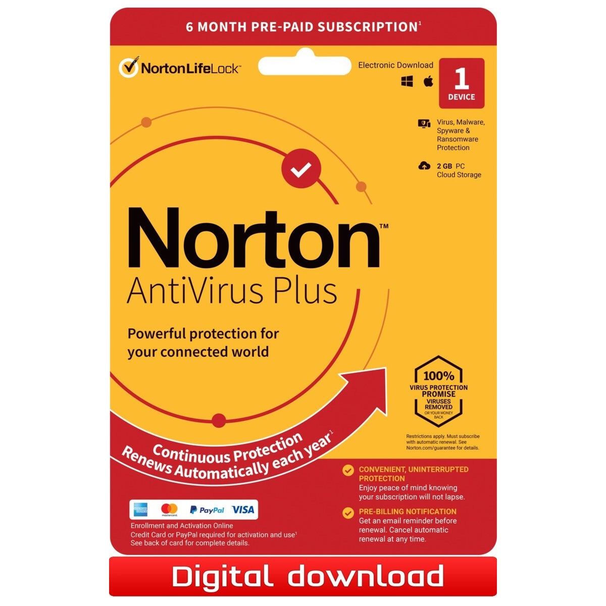 Norton AntiVirus Plus 1 Device 6 Months Subscription