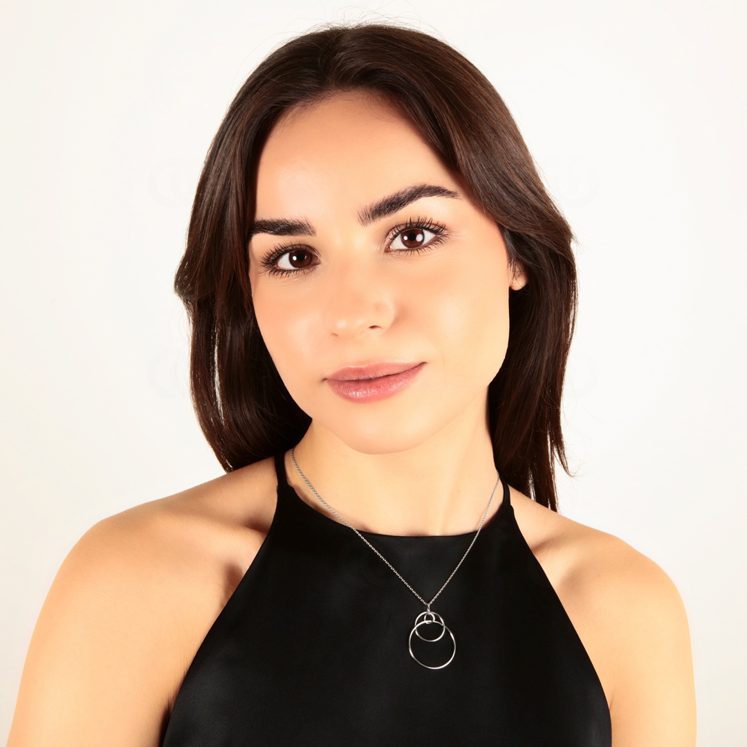 Collier mit Anhänger 925 Silber rhodiniert 42cm