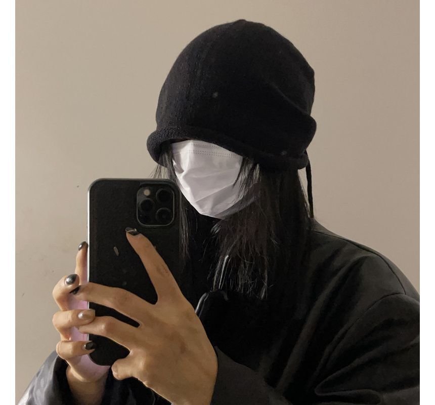 HATHOT - Effen gebreide slouchy muts