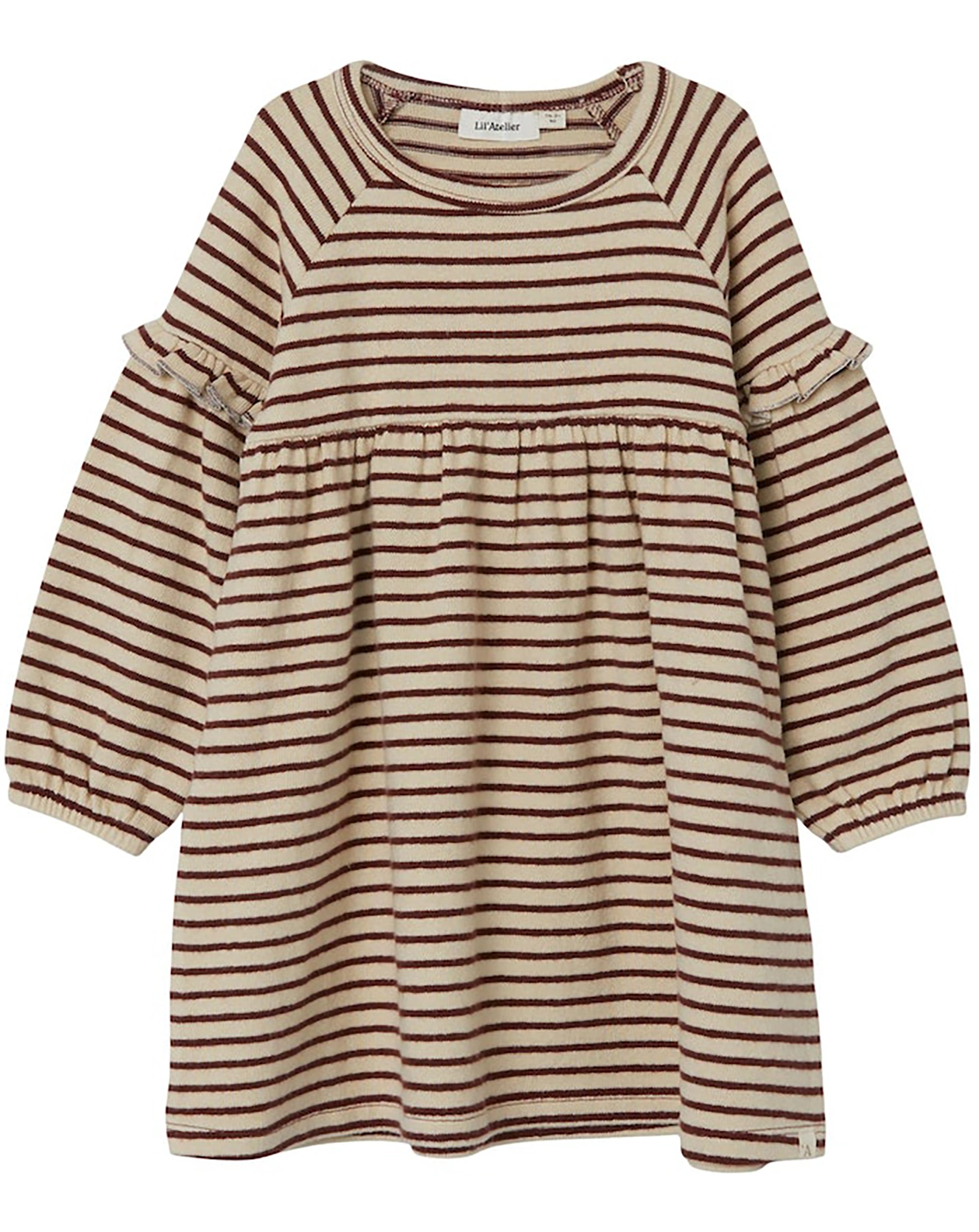 Langarmkleid NMFODO STRIPES in rum raisin
