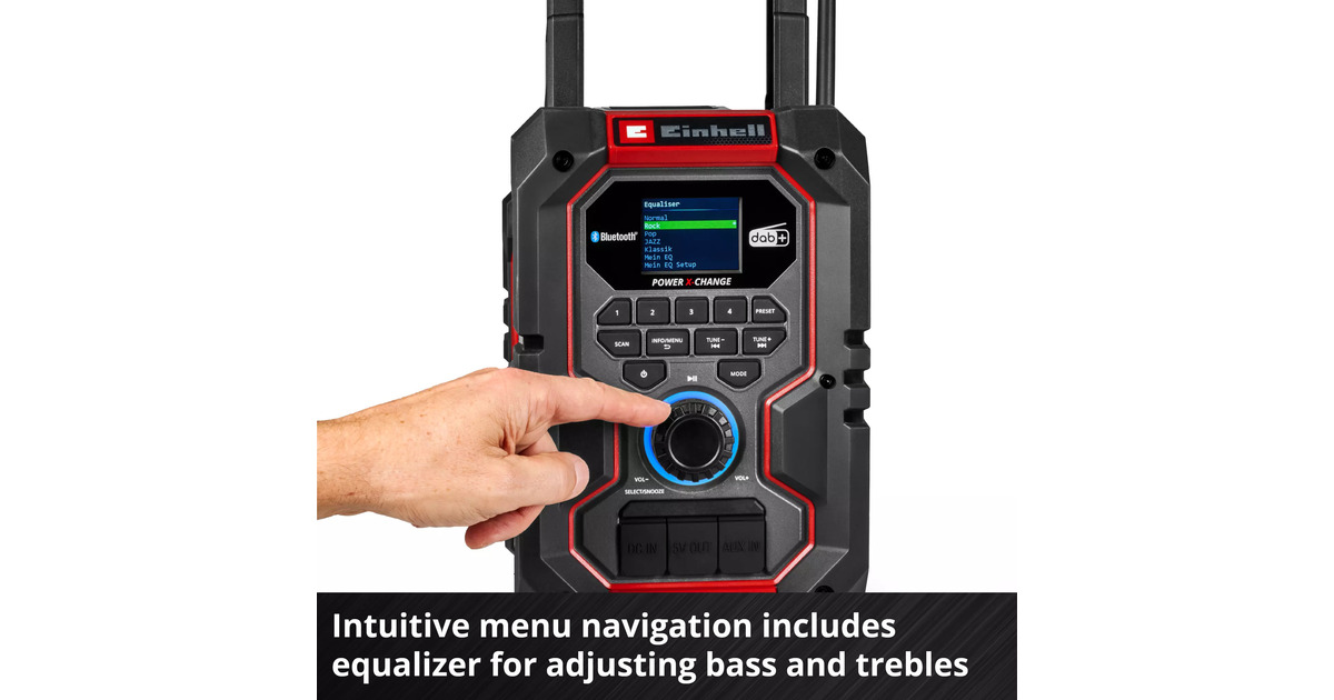 EINHELLAccu Radio TE-CR 18 Li DAB+/FM/BT - Solo bouwradio  (Rood/zwart, Accu en oplader niet inbegrepen)