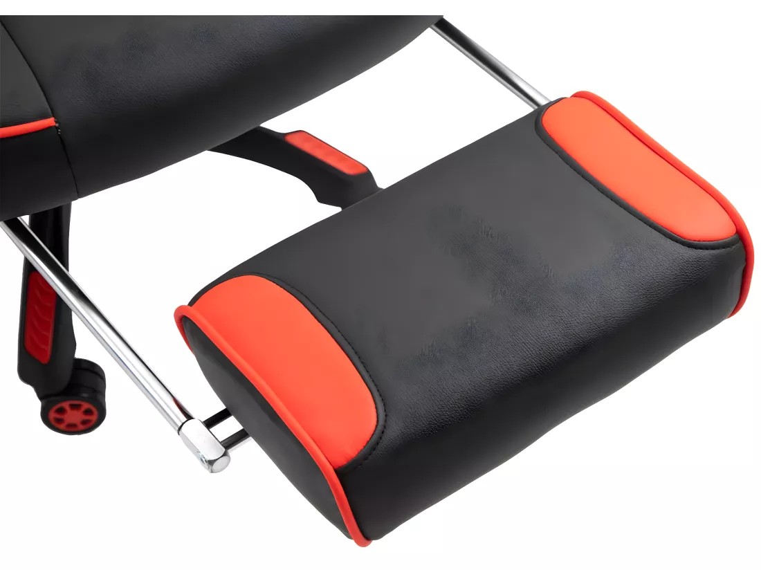 Chaise de bureau - Similicuir & Plastique - Noir / Rouge - Tilos