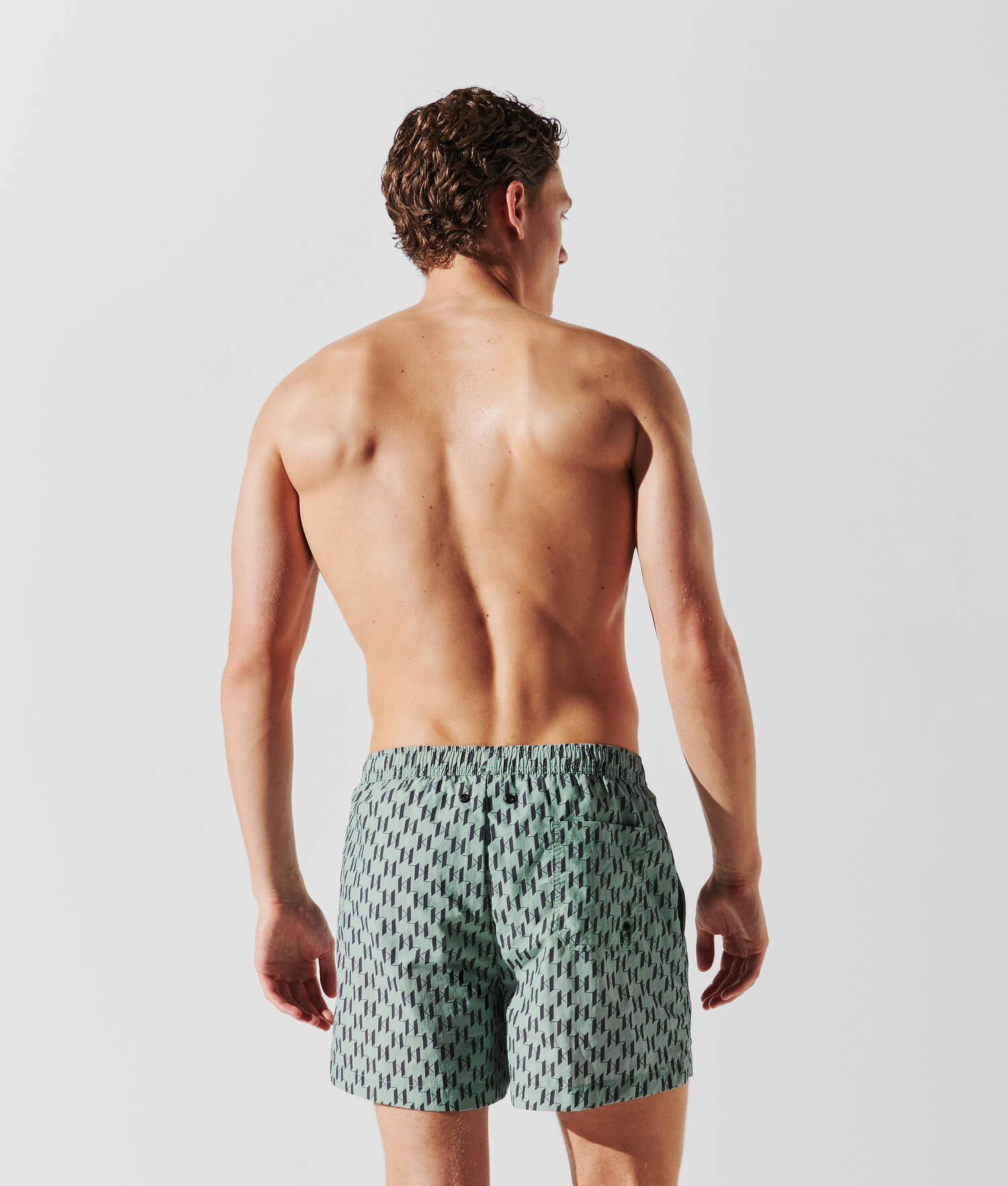SHORT DE BAIN KL MONOGRAM - Monogramme Gris Brume