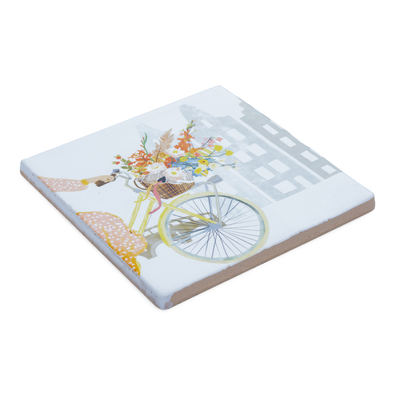 StoryTiles wandtegel Vrolijkheid in een fietsmand Medium