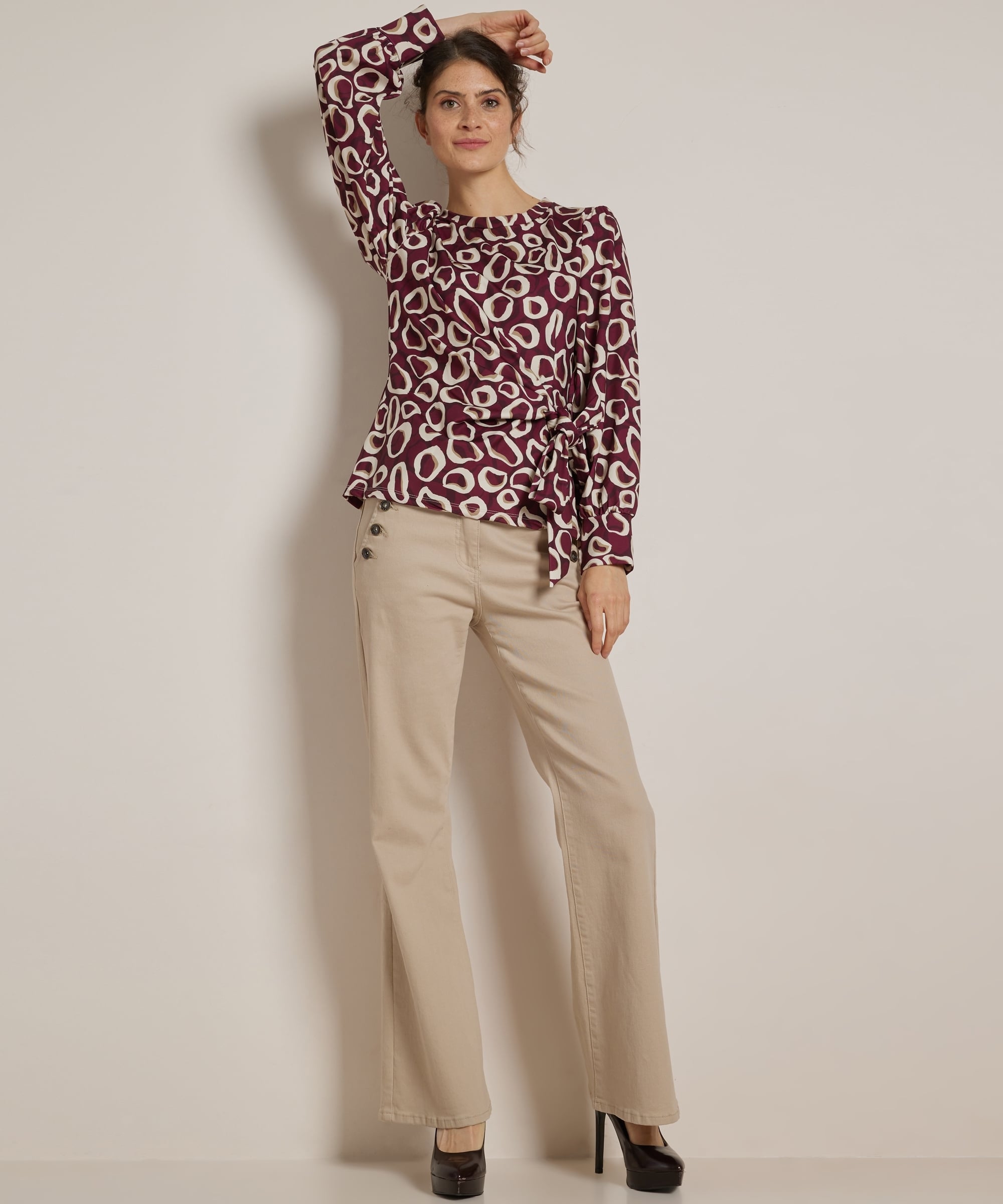 strik top met all-over print
