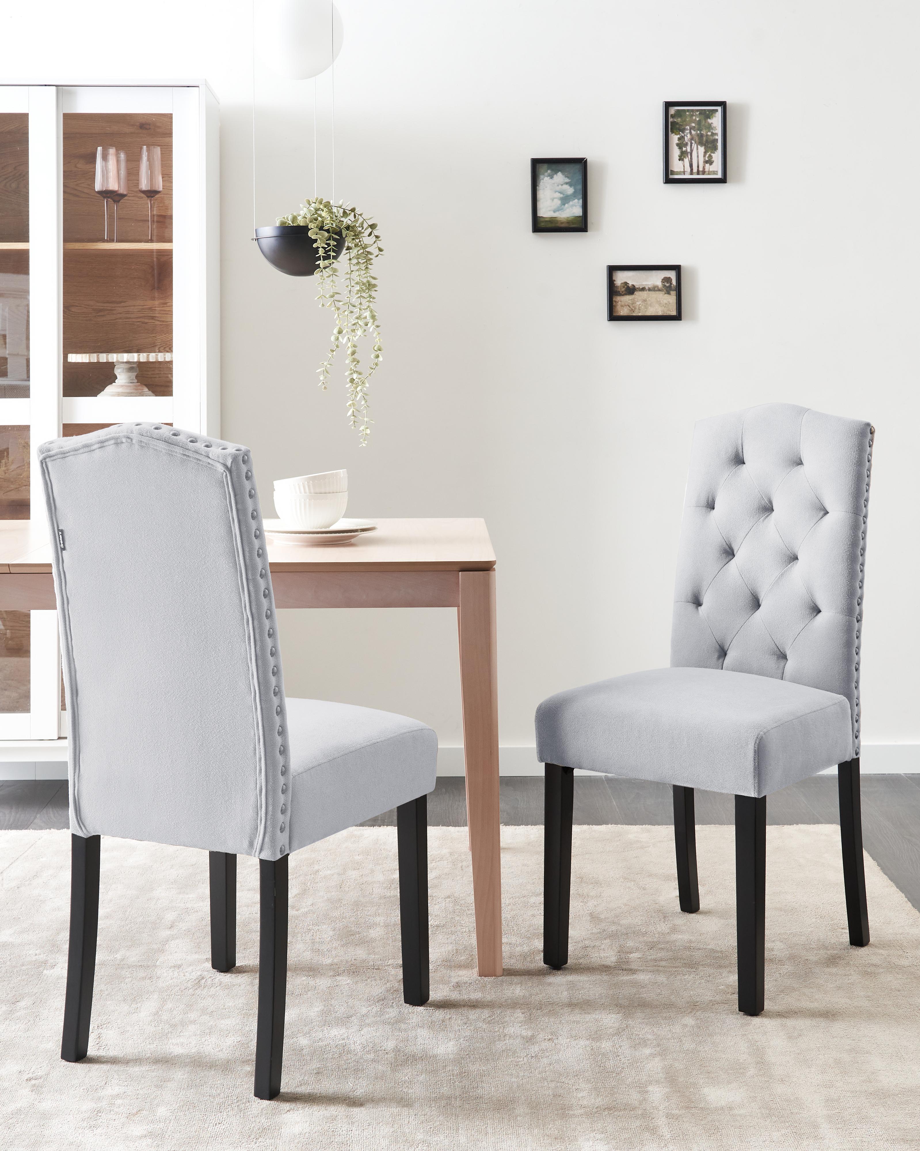 Set van 2 eetkamerstoelen SHIRLEY Stof Grijs